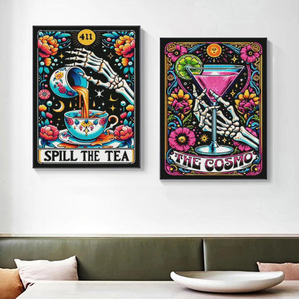 The Coffeeholic Skeleton - 5D Diamond Painting Kit