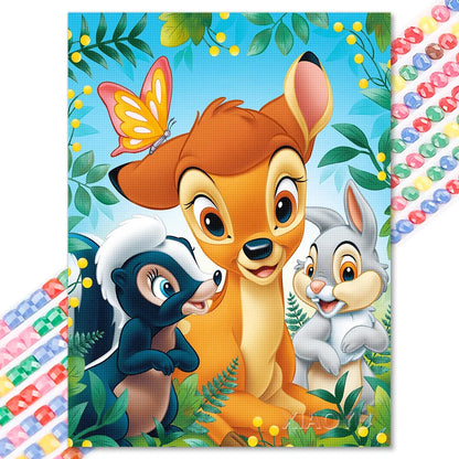 Fox and Hound - 5D Snow White Diamond Painting Kit