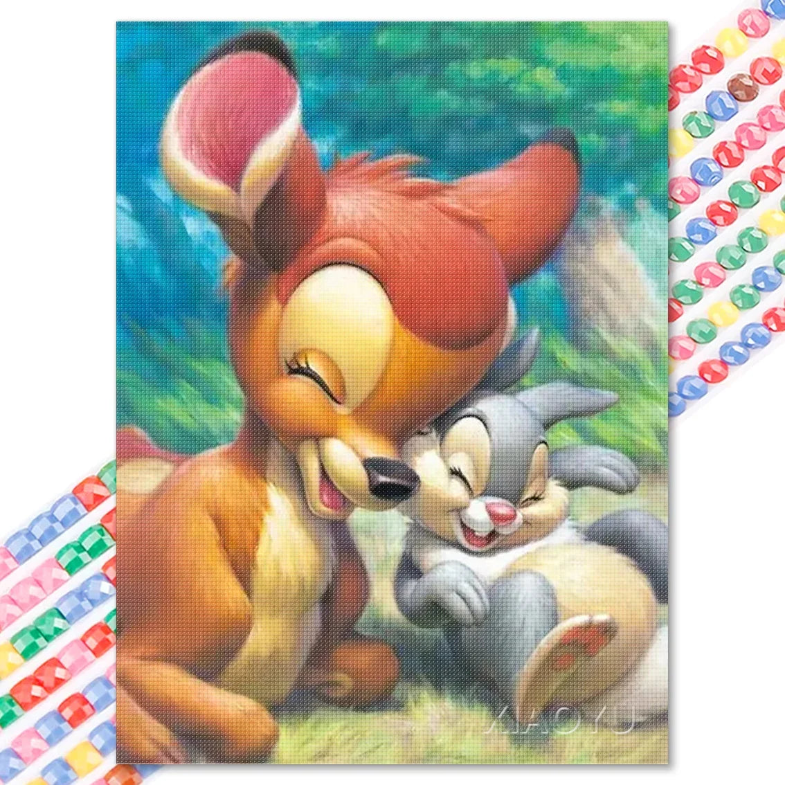 Fox and Hound - 5D Snow White Diamond Painting Kit