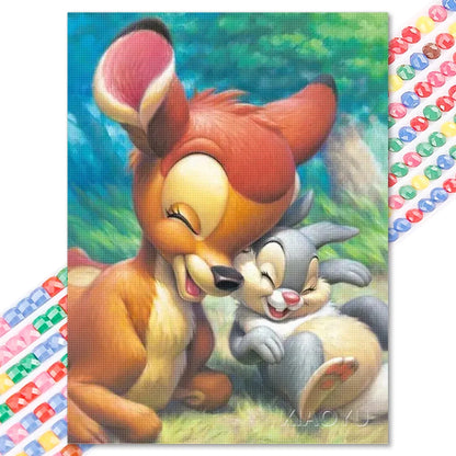 Fox and Hound - 5D Snow White Diamond Painting Kit