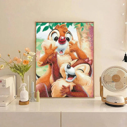 Fox and Hound - 5D Snow White Diamond Painting Kit