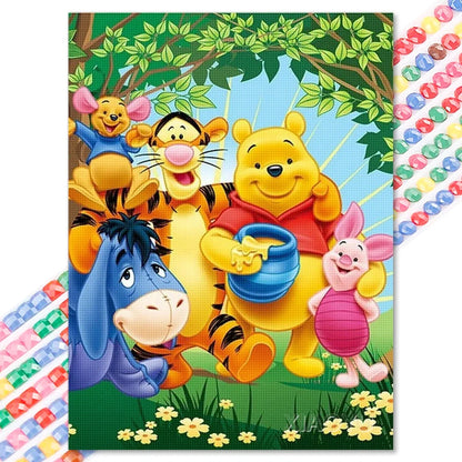 Fox and Hound - 5D Snow White Diamond Painting Kit