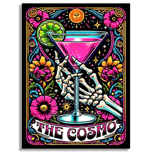 The Cosmo Cocktail Skeleton - 5D Diamond Painting Kit
