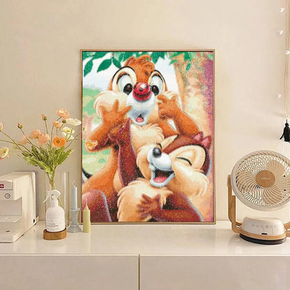 Fox and Hound - 5D Snow White Diamond Painting Kit