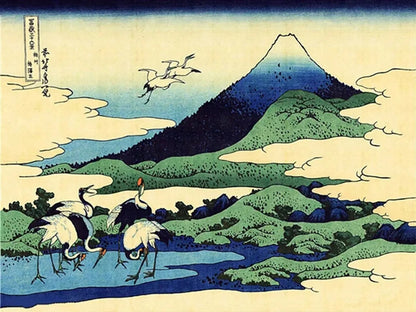 Mount Fuji & Cranes - 5D Diamond Painting Kit