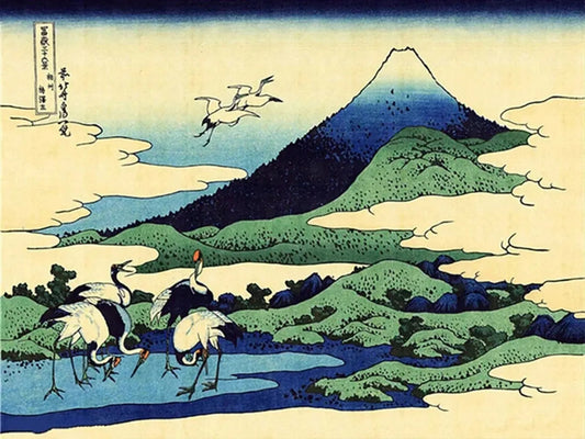 Mount Fuji & Cranes - 5D Diamond Painting Kit