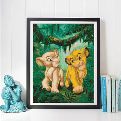Fox and Hound - 5D Snow White Diamond Painting Kit