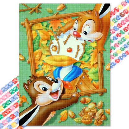 Fox and Hound - 5D Snow White Diamond Painting Kit